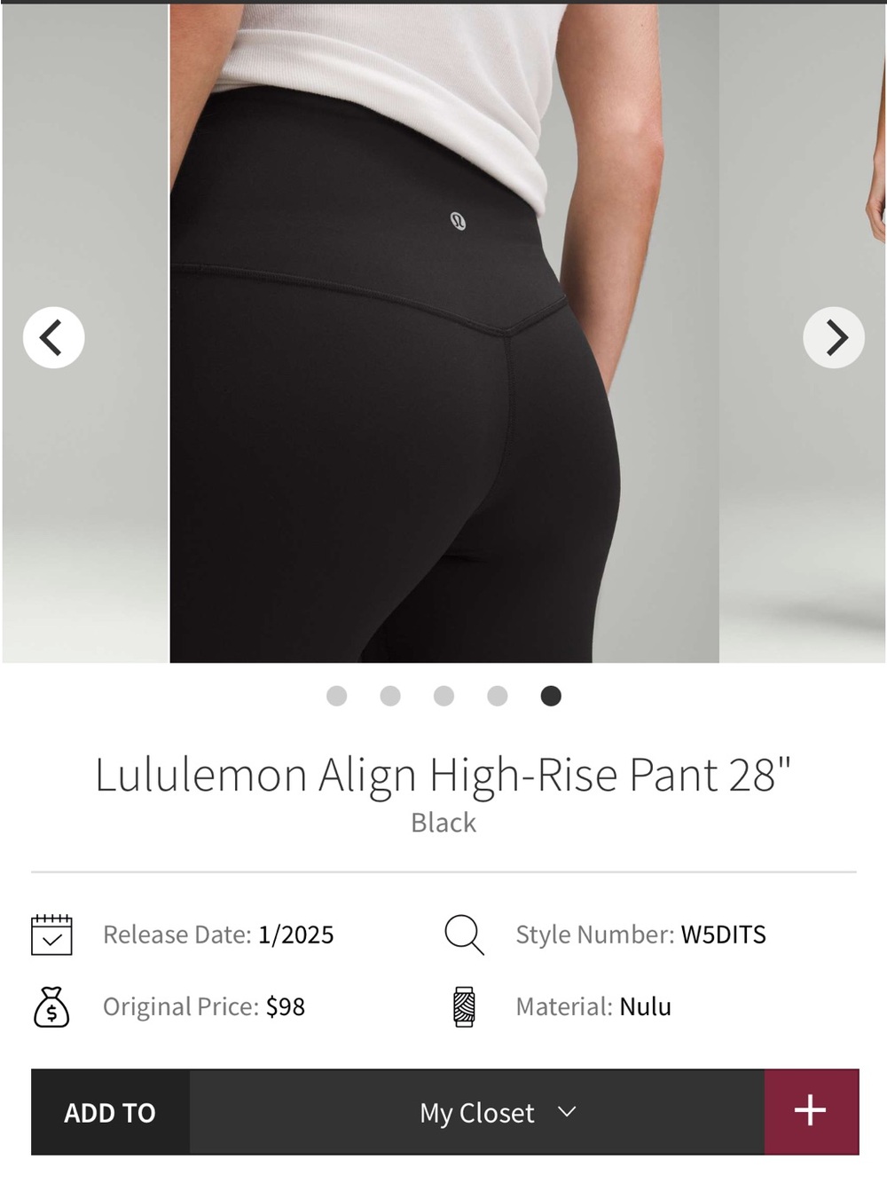 lululemon athletica Align High-Rise 28" Pants - Black